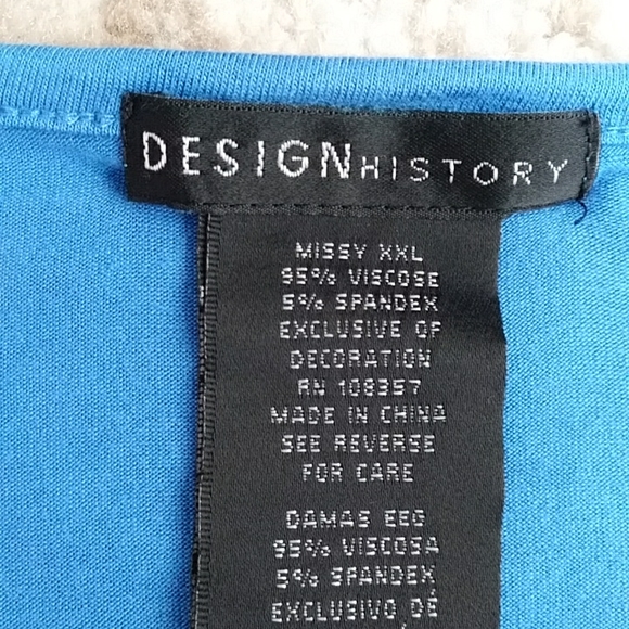 NEW Design History Studded Viscose High Low Top XXL Athens Blue - Picture 3 of 14